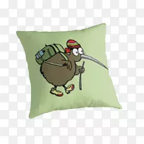 新西兰鸟类远足-枕头和毛毯卡通