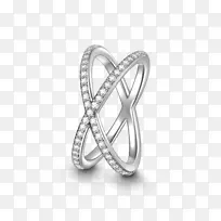 永恒戒指，耳环，珠宝，结婚戒指-银戒指