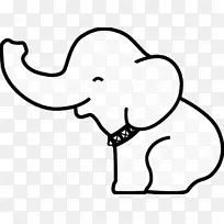 大象画可爱的剪贴画-泰国象