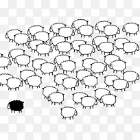 圆白点线艺术角-羊群