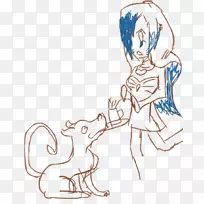 智人线画剪贴画.蹼足