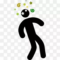 时差感觉疲倦睡眠象形文字剪辑艺术醉酒