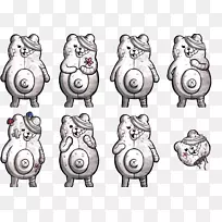 线艺术智人猫素描