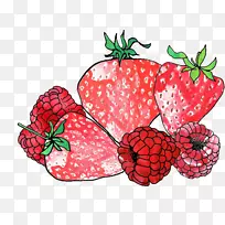 草莓蔬菜超食用天然食品水果素描