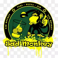 蜜蜂黄色标志-悲伤的猴子