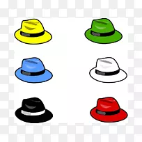 六顶思考帽，软呢帽，剪贴画，艺术帽