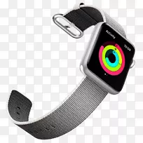 苹果手表系列2铝智能手表-银色铝窗