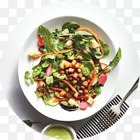 菠菜沙拉素食烹饪素食食谱简约厨房：100个有益健康的食谱，基本的工具和有效的技术-鹰嘴豆沙拉。