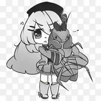 线条艺术素描.蟑螂画