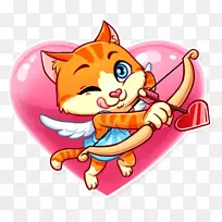 胡须贴纸电报猫爱猫情人节