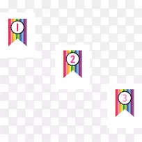 标志旗帜紫色彩虹字体-横幅号码