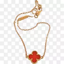 项链、耳环、范克莱夫和Arpels手镯首饰.珠宝
