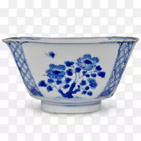 蓝白色陶器陶瓷钴蓝碗碟青瓷花瓶