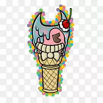 冰淇淋锥夹艺术棉糖机