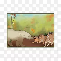 牛羊绘画动物画框.绵羊