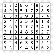 sudoku求解算法数学拼图-机器纵横字谜线索