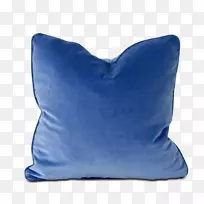 抛掷枕头垫钴蓝枕头