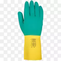 橡胶手套个人防护设备黄色衬里-朱巴