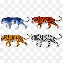 虎猫陆生动物剪贴画-老虎
