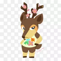 驯鹿长颈鹿圣诞装饰鹿角剪贴画驯鹿