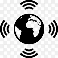 Wi-fi无线网络计算机图标-全球信号