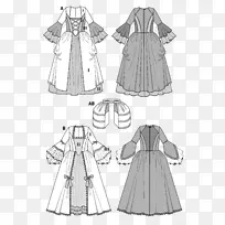 中世纪服饰布尔达风格服装图案-缝纫图案