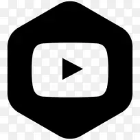 YouTube电脑图标黑白标志