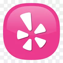 Yelp温柔家庭牙科有限责任公司回顾电脑图标-粉红色图标