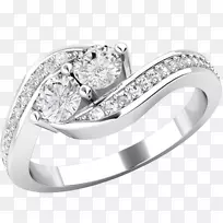 结婚戒指钻石切割公主切割戒指