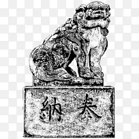 狮子石雕猫视觉艺术雕塑-狮子