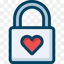 密码计算机图标计算机安全用户计算机网络锁定心脏