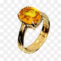 设计珠宝琥珀戒指宝石戒指