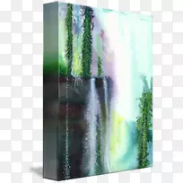 书画艺术画方框.落水
