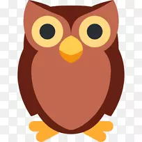 猫头鹰表情符号鸟类表情剪辑艺术-猫头鹰