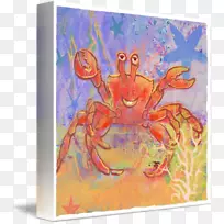 螃蟹丙烯酸涂料现代艺术-螃蟹