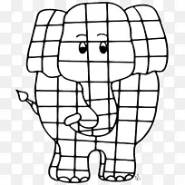 埃尔默，拼凑的大象，埃斯马尔比尔德着色书，埃尔玛：埃尔玛-动物