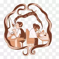 人类行为动物剪贴画-香蕉果酱