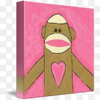 动物粉红m-袜子猴