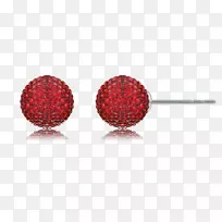 耳环红宝石立方氧化锆-红宝石