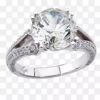 结婚戒指订婚戒指钻石白金戒指