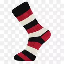 袜子圣诞袜膝高袜-红白垂直条纹灯塔