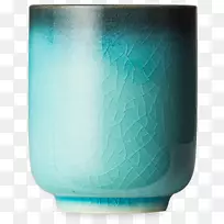 玻璃花瓶绿松石茶杯