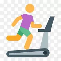 跑步机电脑图标健身中心健身椭圆运动鞋-世界健康日花环，健康日
