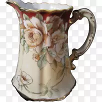壶，咖啡杯，瓷花瓶，水罐，花瓶