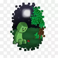 绿色卡通字体-可爱的兔子