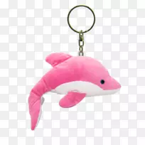 钥匙链填充动物&可爱玩具海洋毛绒粉红m-盒