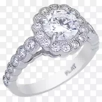 订婚戒指钻石首饰贝泽尔白金戒指