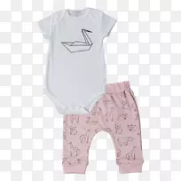 婴儿及幼童一件袖子套装-粉红色天鹅
