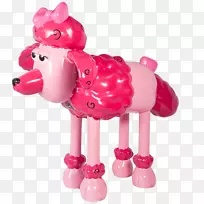 热气球犬科粉红色m形小雕像-气球