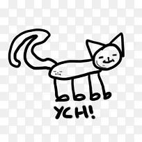 胡须猫画剪贴画-第一步